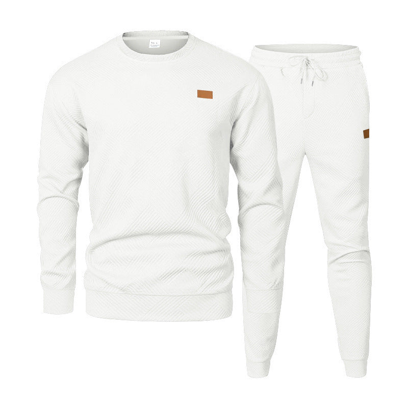 Herren nan strukturiertes Baumwoll-Jogginganzug-Set mit regulärer Passform, elastischem Bund und Kordel Shop Nory