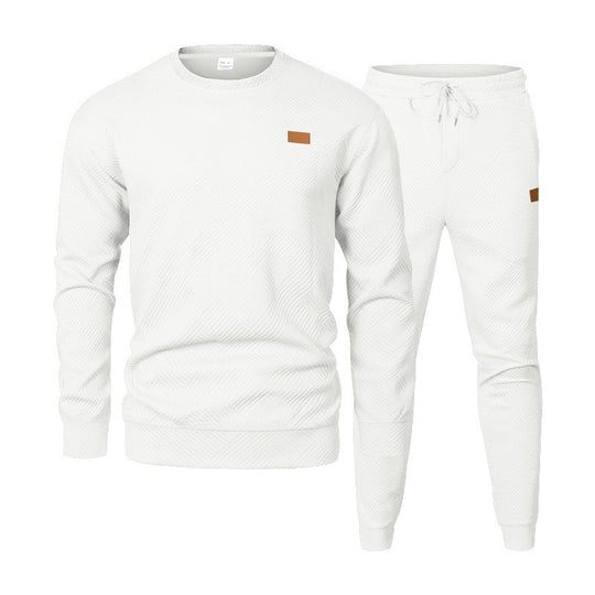 Herren nan strukturiertes Baumwoll-Jogginganzug-Set mit regulärer Passform, elastischem Bund und Kordel Shop Nory