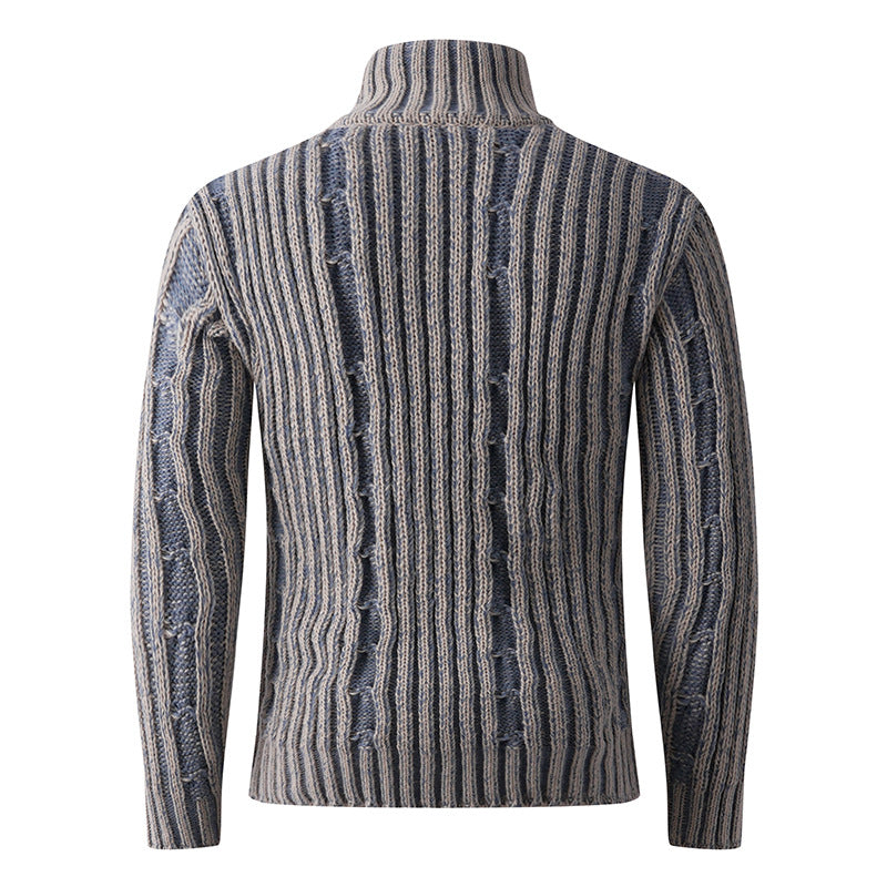 Herren Strickcardigan mit Zopfmuster, Stehkragen und durchgehendem Reißverschluss Shop Nory