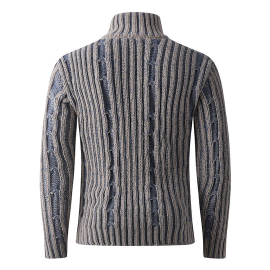 Herren Strickcardigan mit Zopfmuster, Stehkragen und durchgehendem Reißverschluss Shop Nory