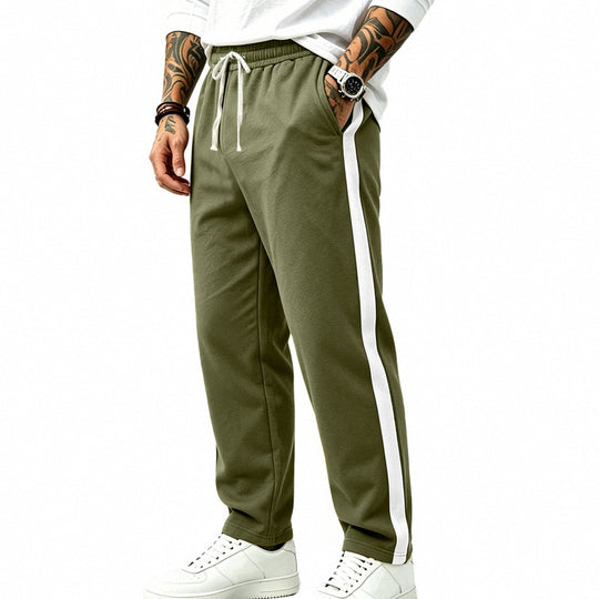 Herren Athletische Trackpants mit geradem Bein, seitlichem Kontrastband und elastischem Tunnelzug Shop Nory