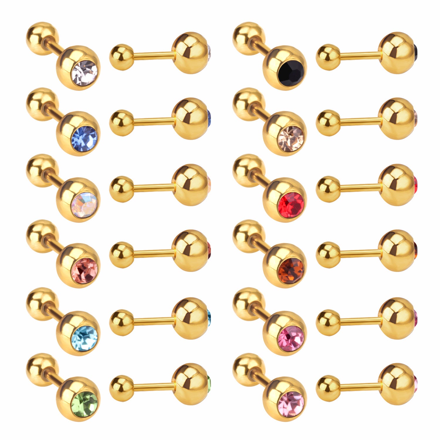 Damen Bauchnabelpiercing mit bunten Kristallanhängern Shop Nory