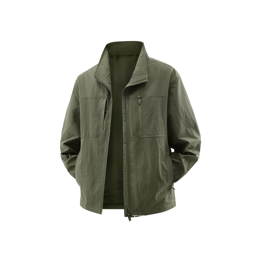 Herren Leichte Field-Utility-Jacke mit Mesh‑Futter, Stehkragen und Reißverschlusstaschen Shop Nory