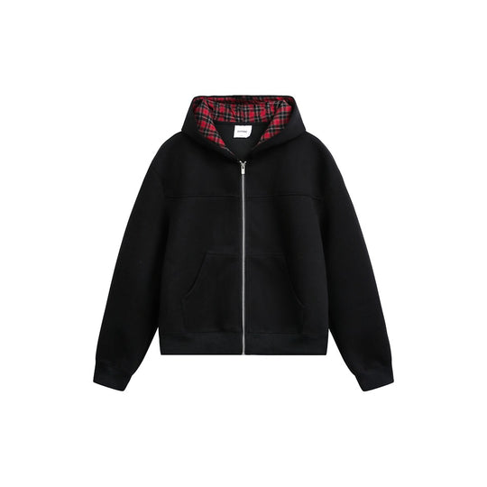 Unisex Kapuzenjacke mit Karofutter und durchgehendem Reißverschluss Shop Nory