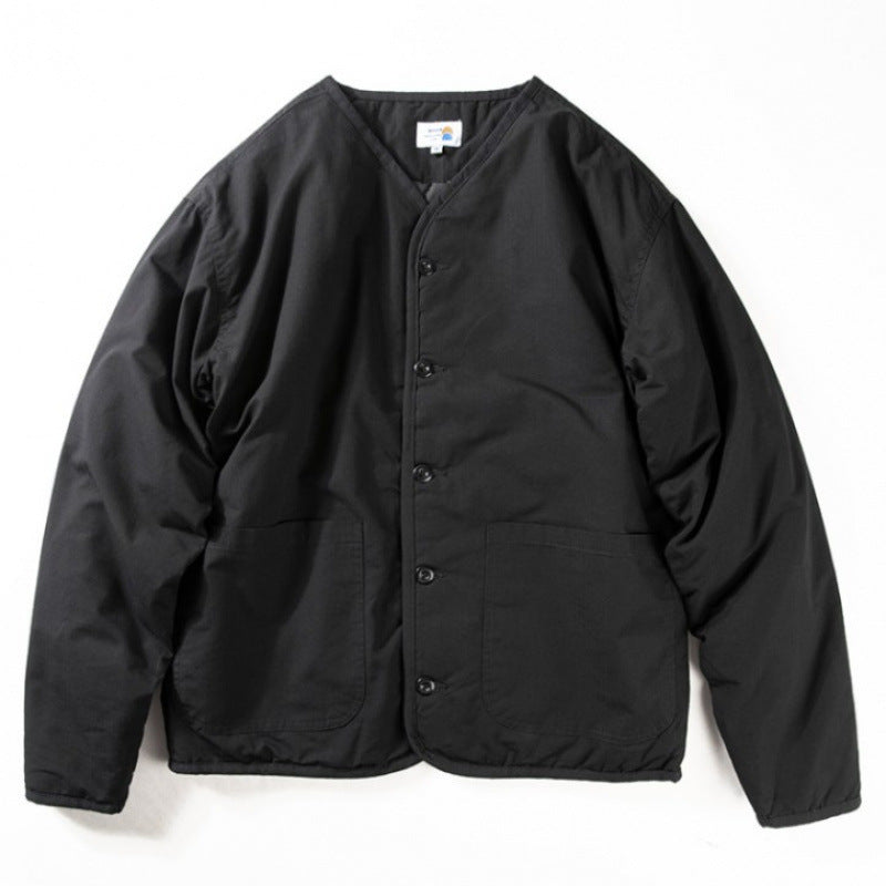 Herren Leichte gesteppte kragenlose Übergangsjacke mit Knopfleiste und aufgesetzten Taschen Shop Nory