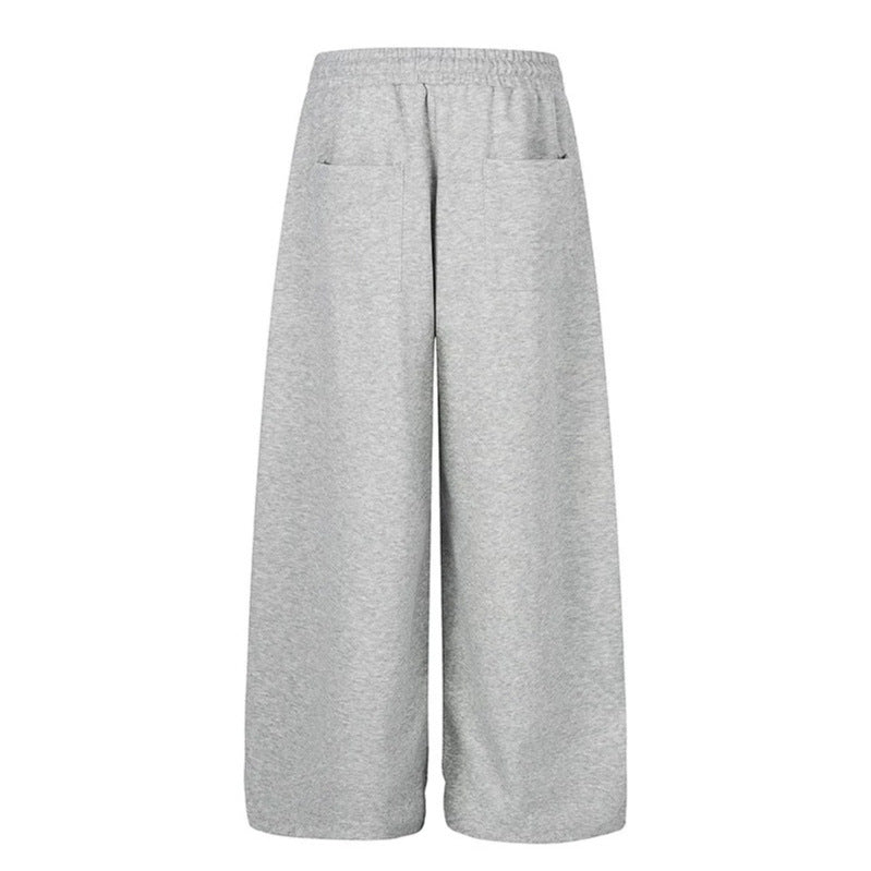 Damen Weite Palazzo-Sweathose mit Karomuster-Applikationen, Tunnelzugbund und verstellbarem Saum Shop Nory