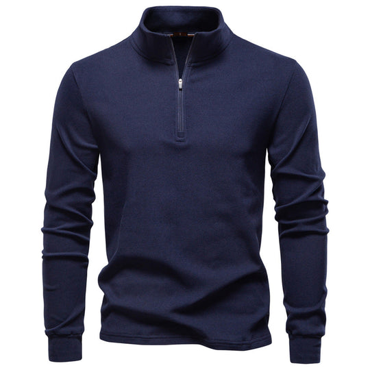 Herren funktionaler Sweatshirt mit hohem Kragen und kurzem Reißverschluss