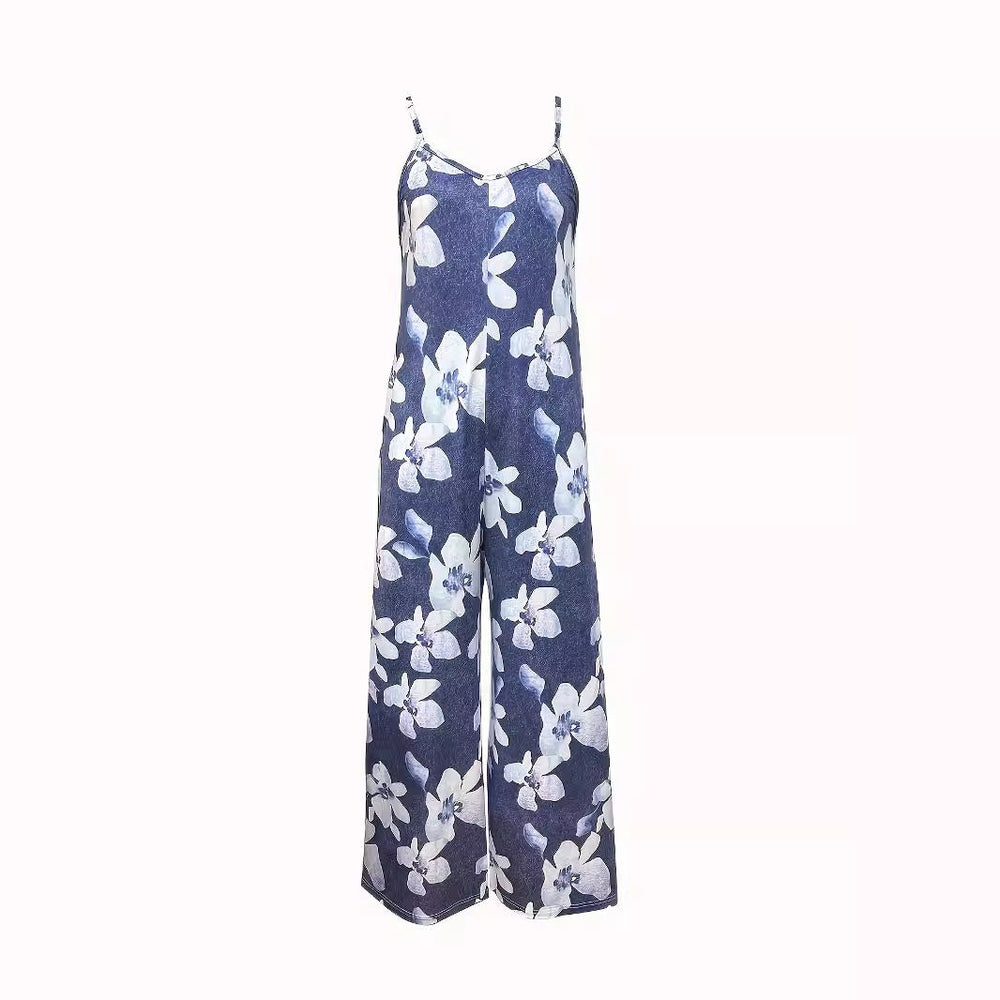 Damen Luftiger Sommeroverall mit breiten Beinen und praktischen Taschen
