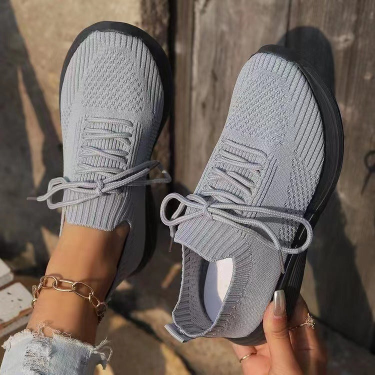 Damen Atmungsaktive Sneaker mit elastischem Strick-Obermaterial und stützendem Fußbett