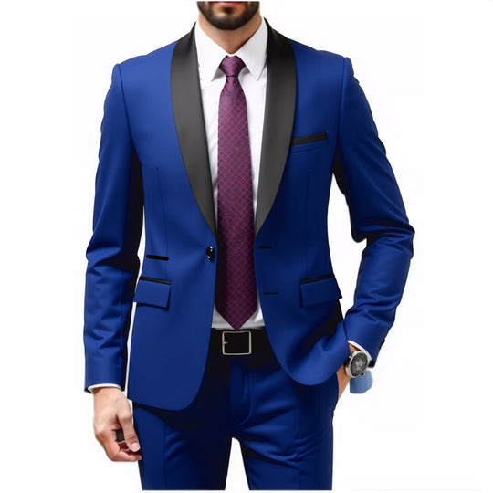 Herren Schmal geschnittener Smokinganzug mit Schalkragen und Ein-Knopf-Sakko Shop Nory