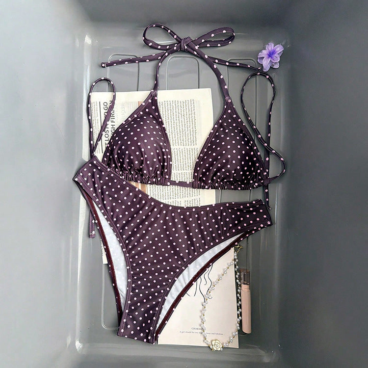 Damen Triangel-Bikini mit klassischen Punkten Shopnory