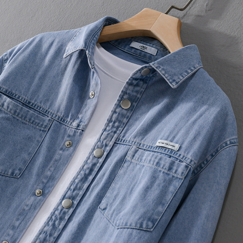 Herren Jeans-Worker-Overshirt im Hemdjacken-Stil mit Brusttaschen Shop Nory