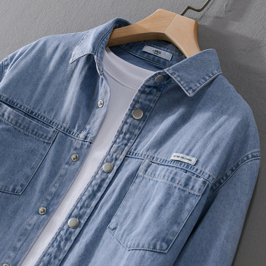 Herren Jeans-Worker-Overshirt im Hemdjacken-Stil mit Brusttaschen Shop Nory