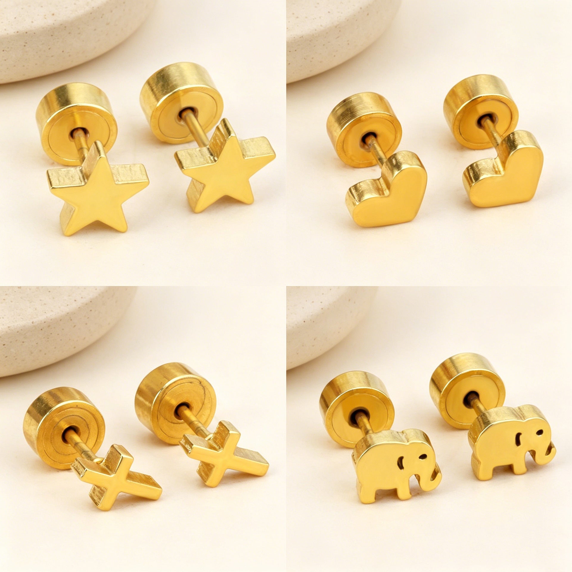 Damen Ohrstecker im Kreuzdesign aus hochwertigem Edelstahl Shop Nory