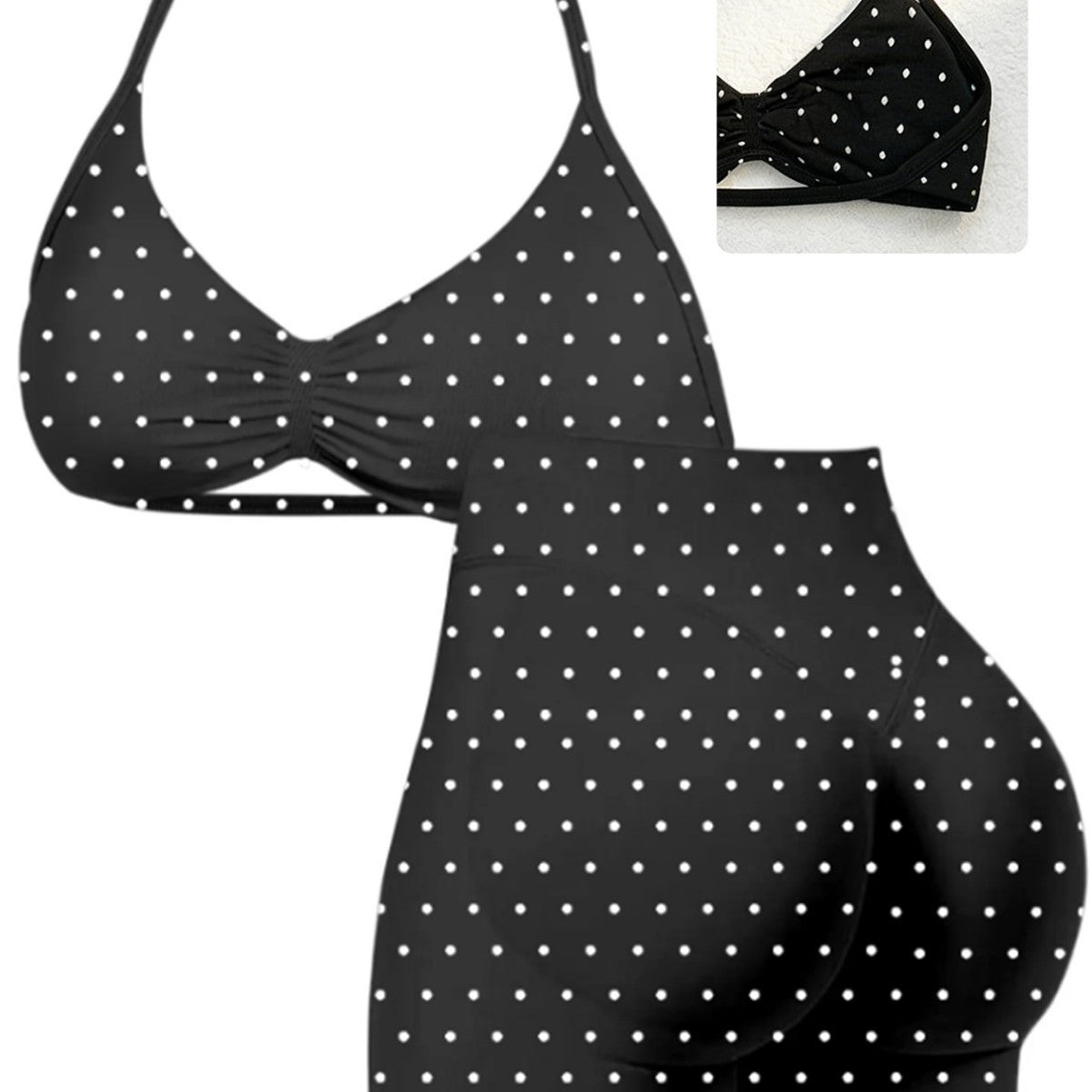 Damen Sportliches Bikini-Set mit hochgeschnittenen Shorts und rüschendetail