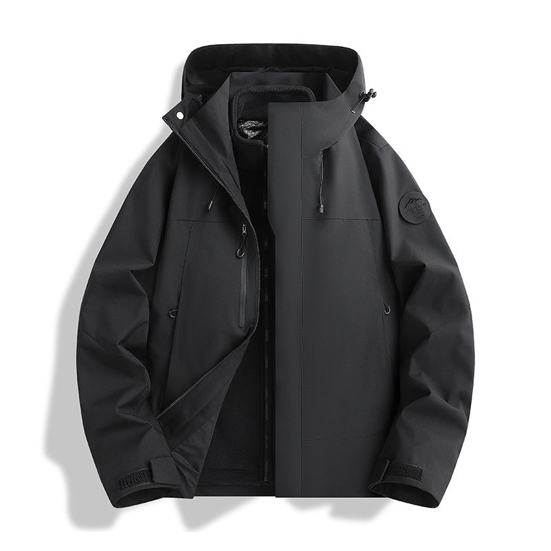 Herren Atmungsaktive, Wasserdichte Softshell-Jacke mit Fleecefutter und Kapuze Shop Nory