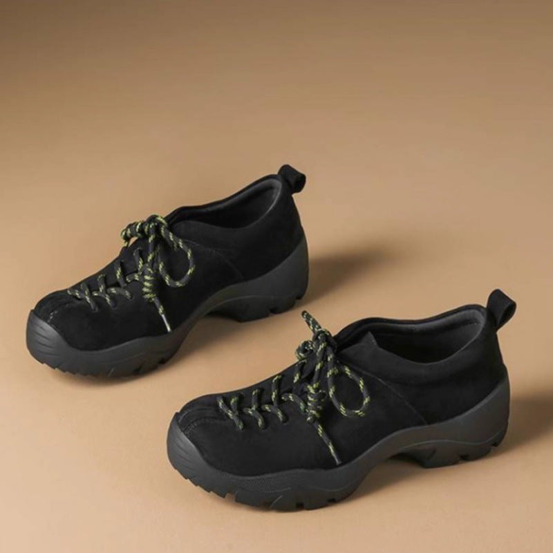 Damen Sportliche Sneaker mit samtiger Wildlederoberfläche und rutschfester Sohle