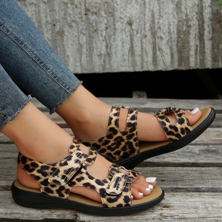 Damen Komfortable Sandalen mit verstellbaren Klettverschlüssen und anatomischem Fußbett