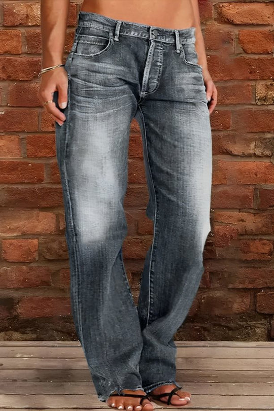 Damen Lockere Destroyed-Jeans mit weitem Bein und niedriger Taille Shop Nory