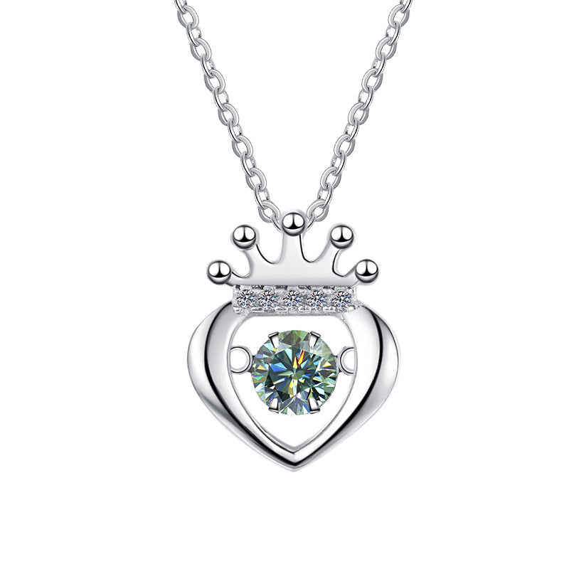 Damen Halskette mit herzförmigem Anhänger und Krone Shop Nory