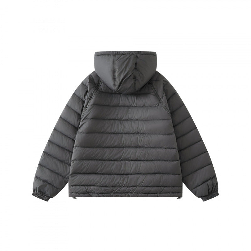 Unisex Leichte wattierte Kapuzenjacke mit Zwei-Wege-Reißverschluss und verstellbarem Saum Shop Nory