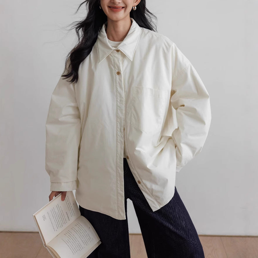 Damen Oversized Bluse mit Knopfdetail Shop Nory
