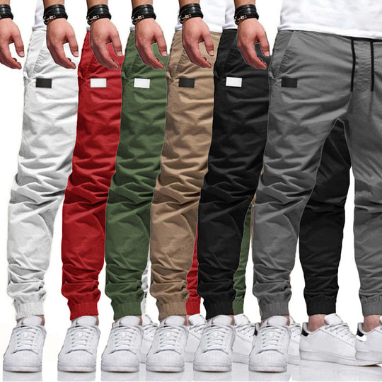 Herren lässige Cargo-Jogginghose mit elastischem Bund und praktischen Seitentaschen