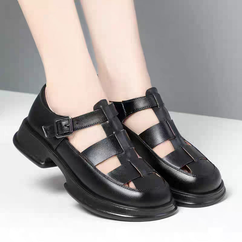 Damen Elegante Komfortsandalen mit verstellbarem Riemen und bequemem Absatz