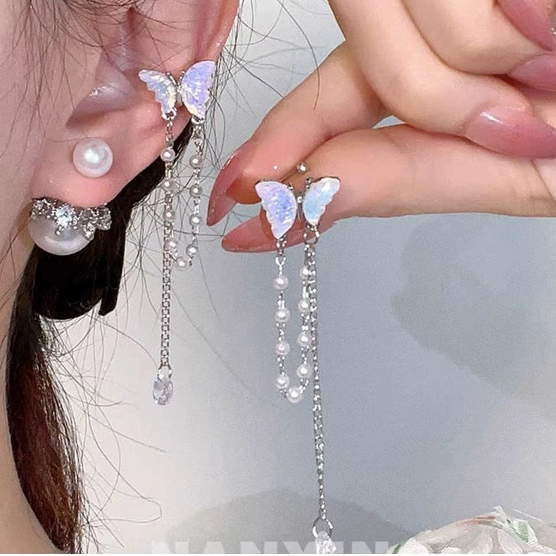 Damen Ohrhänger im schimmernden Schmetterlingsdesign mit funkelnden Details Shop Nory