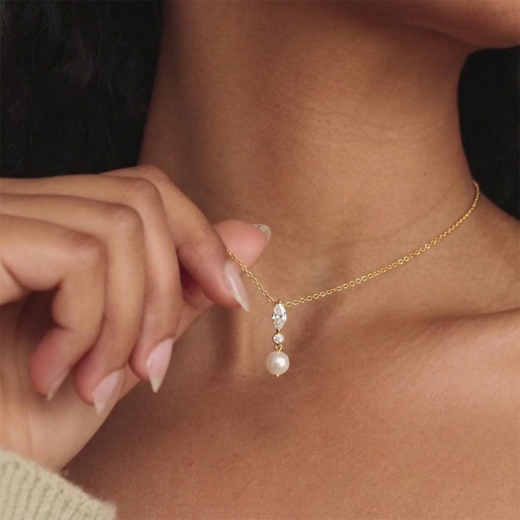 Damen Ohrhänger mit funkelnden Kristallen und Perlen Shop Nory