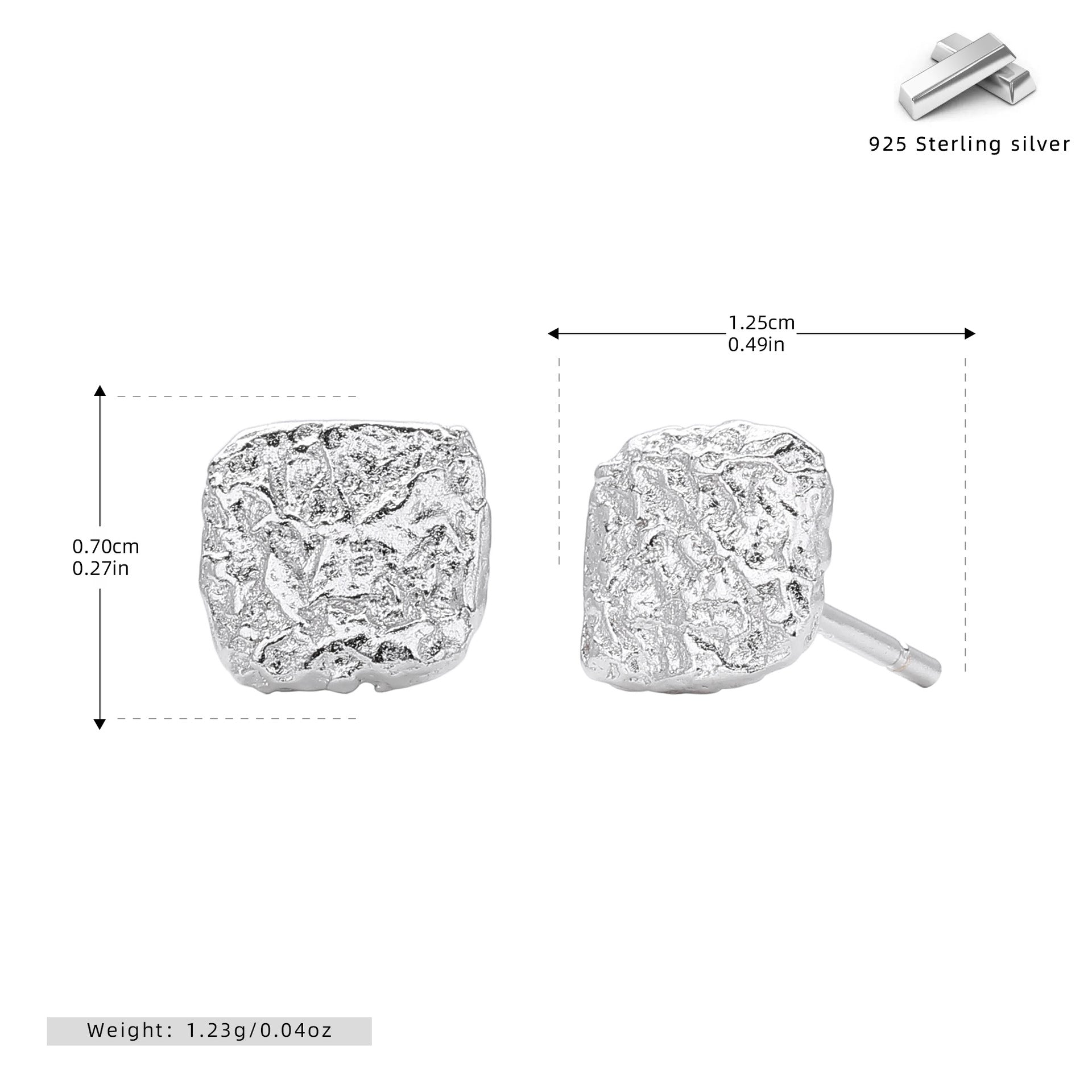Damen Ohrringe im modernen, strukturierten Design aus 925 Sterling Silber Shop Nory