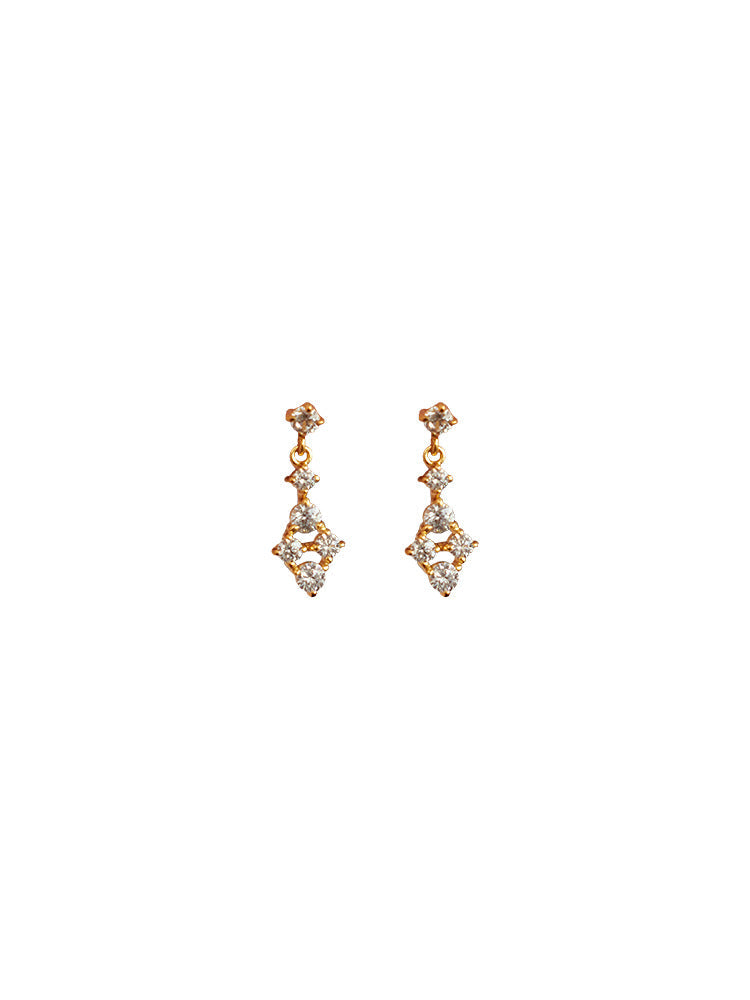 1 Paar 18K vergoldete 925 Sterling Silber Zirkon 925 Sterling Silber Ohrringe geometrische Tropfenohrringe | Shop Nory