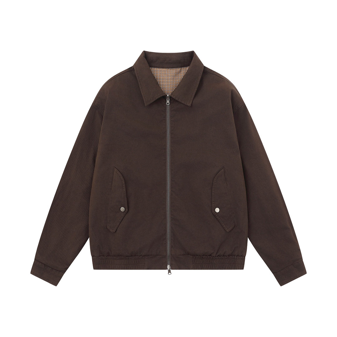Herren Boxy-Canvas-Blousonjacke mit Reißverschluss, Pattentaschen und elastischem Saum Shop Nory