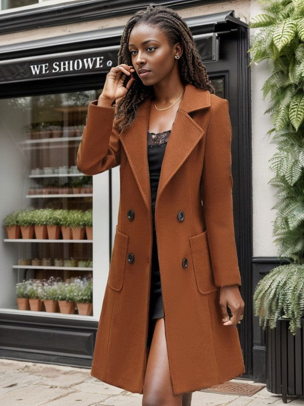 Damen Schlanker Wollmix-Mantel mit taillierter Silhouette und aufgesetzten Taschen Shop Nory