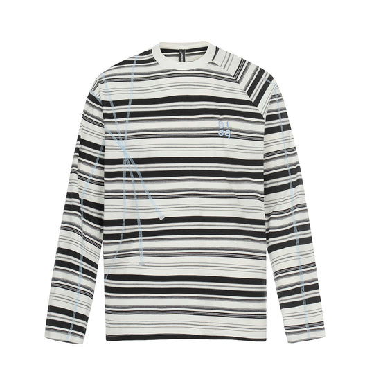 Unisex Gestreiftes Langarmshirt mit kontrastierenden Ziernähten Shop Nory