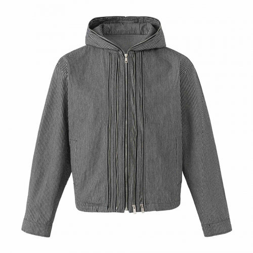 Unisex Kapuzenjacke im Boxy‑Cut mit Doppelreißverschluss und Nadelstreifen‑Optik Shop Nory