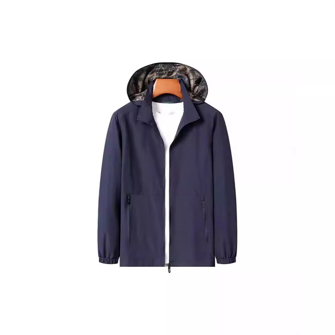 Herren Leichte Kapuzen-Shelljacke mit wasserabweisender Mikrofaser und verdeckten Reißverschlusstaschen Shop Nory