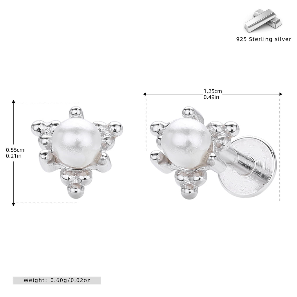 Damen Ohrstecker mit elegantem Perlendesign aus hochwertigem 925 Sterling Silber Shop Nory