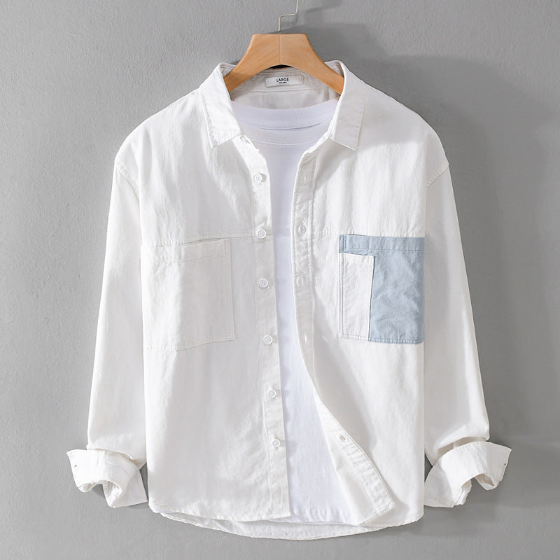 Herren Leichtes Baumwoll-Overshirt mit Kontrast-Brusttasche und Relaxed-Fit Shop Nory