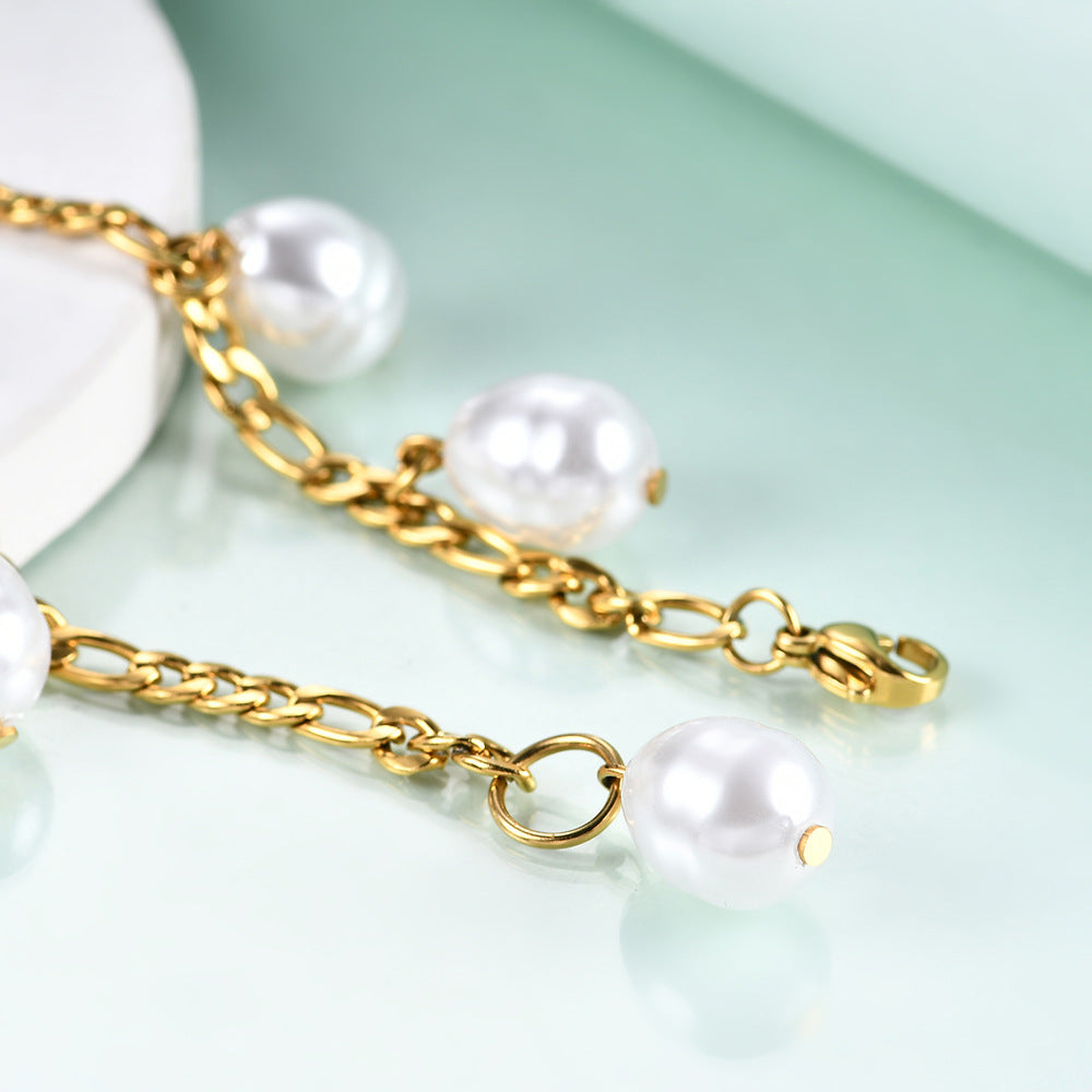 Damen Armband mit Perlenanhängern und elegantem Kettendesign Shop Nory