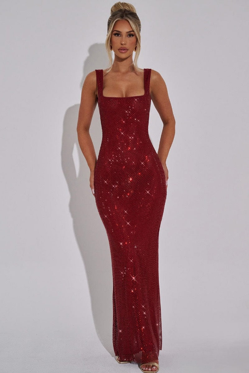 Damen Glamouröses Pailletten-Abendkleid mit figurbetontem Schnitt