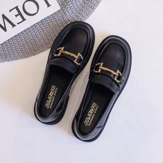 Damen Klassische Loafers mit elegantem dekorativen Schnallenverschluss