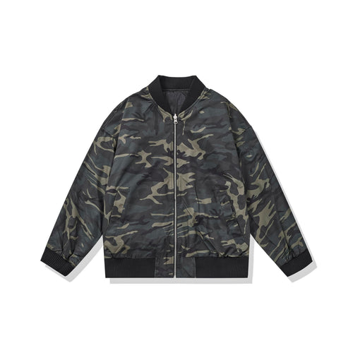 Unisex Leichtgewichtige Boxy‑Bomberjacke aus Nylon mit geripptem Kragen und Pattentaschen Shop Nory