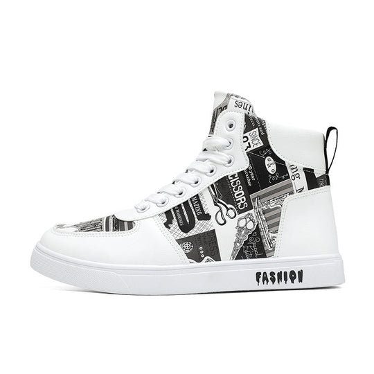 Herren Modische High-Top Sneakers mit einzigartigem Grafikdesign