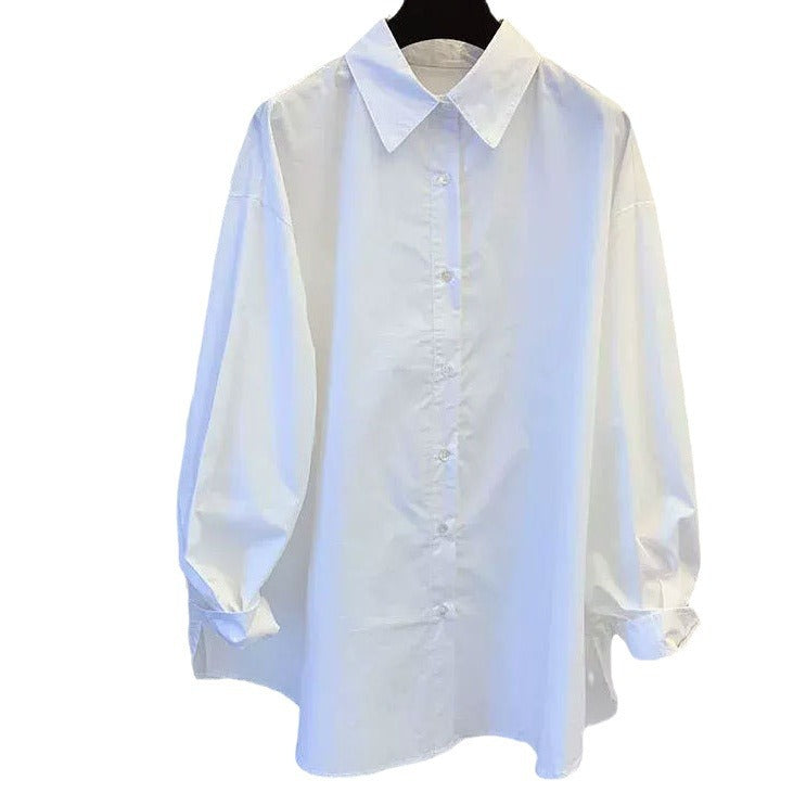 Damen Lässige Baumwollbluse mit Puffärmeln Shop Nory