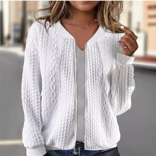 Damen Strickjacke mit modernem Kabelstrickmuster und eleganter Schnittführung