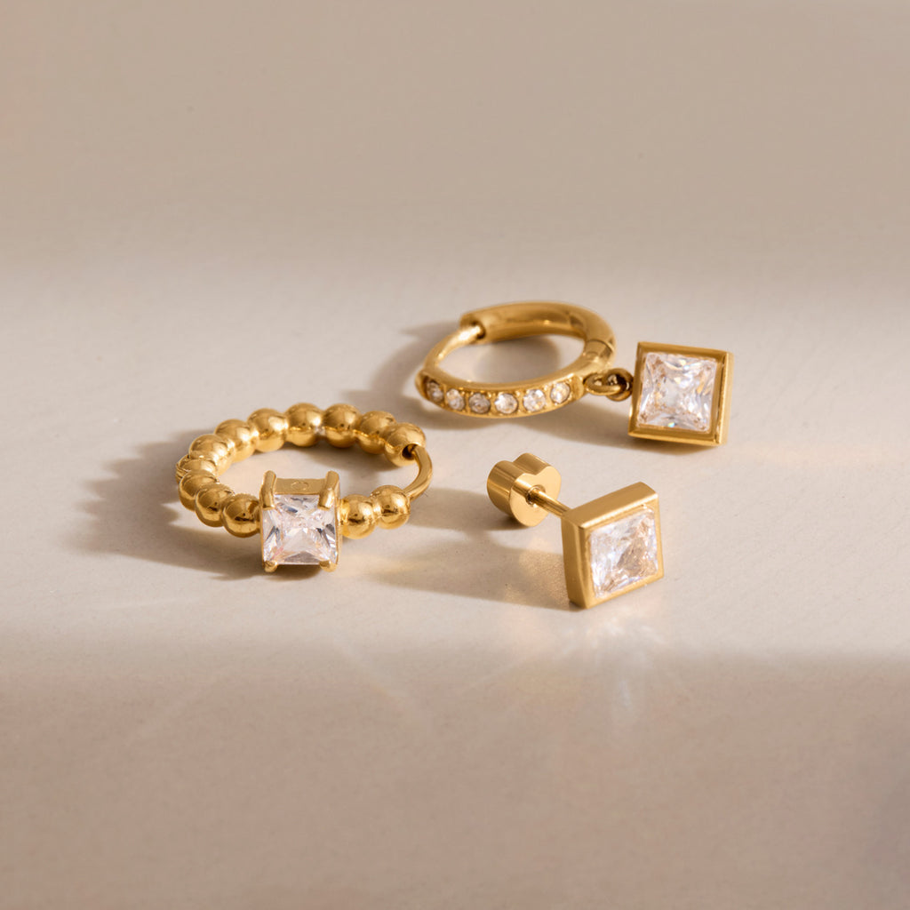 Damen Ohrhänger mit funkelnden Zirkonia und elegantem Kugeldesign Shop Nory