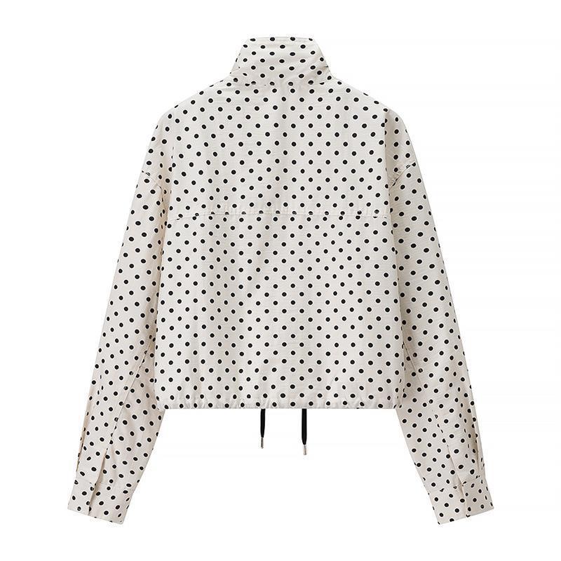 Damen Zweiteiliges Gepunktetes Blazer- und Shorts-Set mit Volumenärmeln und hoher Taille Shop Nory