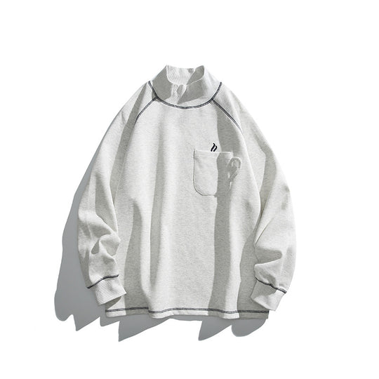 Unisex Oversize-Halbkragen-Sweatshirt mit Raglanärmeln und Brusttasche Shop Nory
