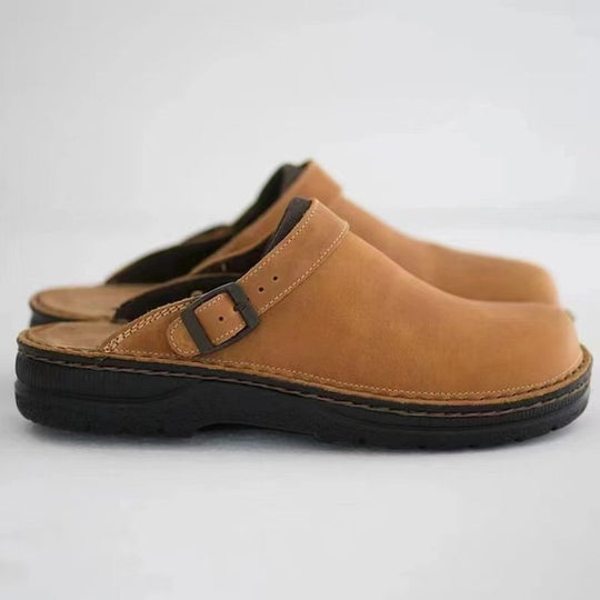 Herren Geschlossene Leder‑Clogs mit verstellbarem Riemen und gepolstertem Komfortfußbett Shop Nory